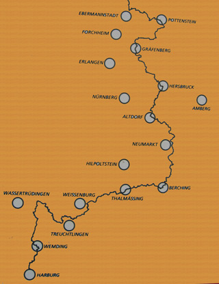 Verlauf des Frankenwegs ab Pottenstein