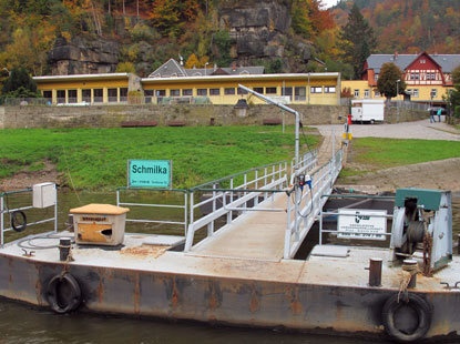 Fhranlegestelle in Schmilka. Hier wechselt man auf das andere Elbufer