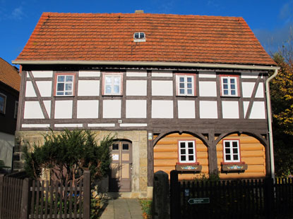 Das Heimatmuseum, ein Umgebindehaus in Reinhardtsdorf-Schna