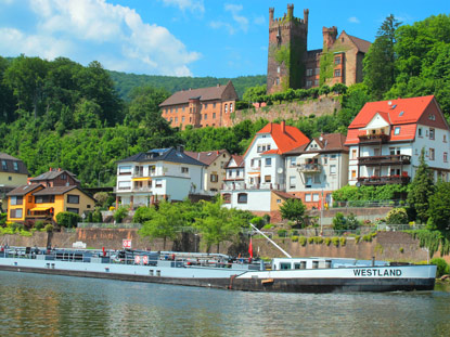 Die gut erhaltene Mittelburg in Neckarsteinach wurde vermutlich 1165 erbaut.