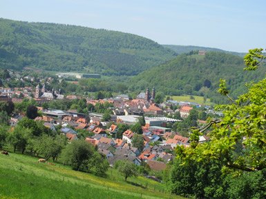 Aus einem  Benediktinerkloster entwickelt sich nach und nach der Ort Amorbach.