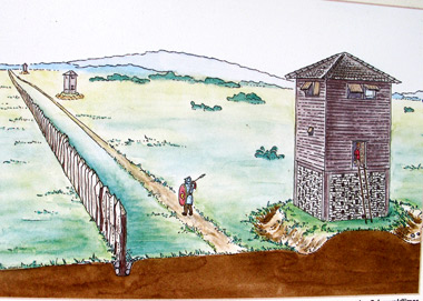 0 Jahre verlief  der Odenwaldlimes (Turm, Palisade und Postenweg) von Vielbrunn, Wrzberg nach Hesselbach