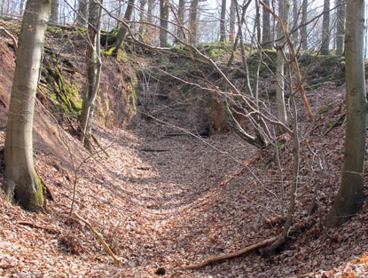 Die Spuren des Abbaus von Feldspat sind auch heute noch zu erkennen