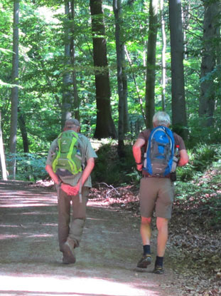 beobachtet die wenigen Wanderer auf dem Burgensteig Bergstrae