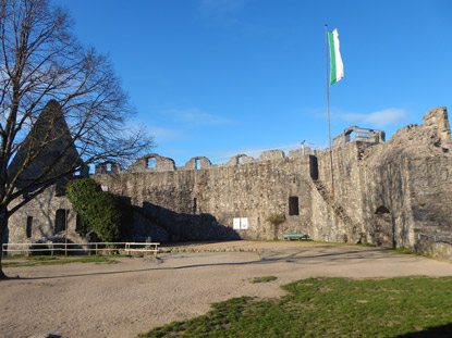 Burg Lindenfels Nordtreil der Burgmauer