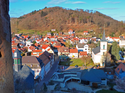 Blick von der Burg Lindenfels in die Altstadt