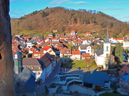 Blick von der Burg Lindenfels in die Altstadt