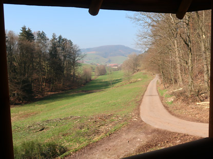 Blick von dere Stotzblick-Htte auf den Berg Stotz im Ostertal