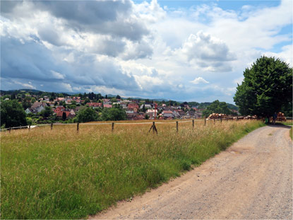 Von einer Anhhe Blick auf Rimbach
