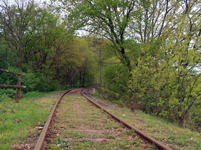 Gleise der berlandbahn bei Weiher wird heute von der Draisinenbahn genutzt