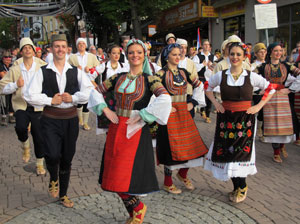 In Zakopabne: Eine Tanzgruppe anlässlich des Folklorefestivals