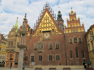 Das am meisten fotografierte Gebude auf dem Rynek (Ring) in Wrocław (Breslau):