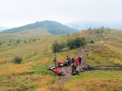 Rastplatz am 1.099m hohen Pass Przełęcz Mieczysława Orłowicza