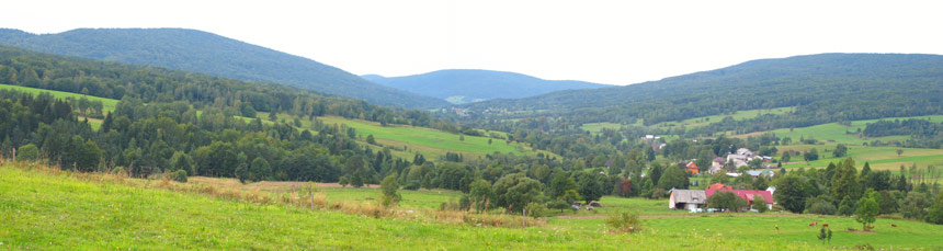 Panorama vom Bartne-Tal. Aufnahme erfolgte nur wenige Schritte von der PTTK-Wanderhtte Bacwka 