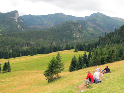 Blick von Kalatwki auf die Berge der Hohen Tatra