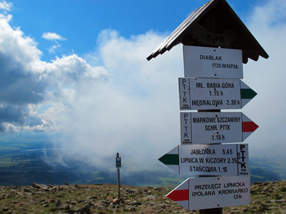 Der hchst Punkt vom Babia Gra Massiv, der  1.725 m hohe Diablak (Teufelspitze)