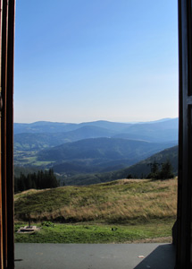 Blick aus dem Fenster der Schronisko na Hali Miziowej 