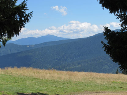 Blick von der Schronisko na Hali Rysiance zurck auf das Babia Gra-Massiv.