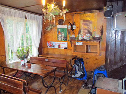 Aufgrund des Regens machten wir Rast in einer Berghtte auf dem Przełęcz Kubalonka 