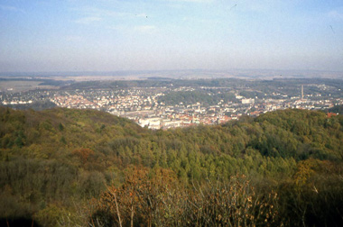 Blick von der Wartburg auf die Stadt Eisenach