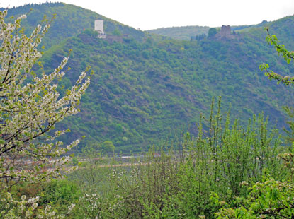 Rheinburgenweg: Am Wanderwege besteht Blick auf die Burgen Sterrenberg  und Liebenstein 