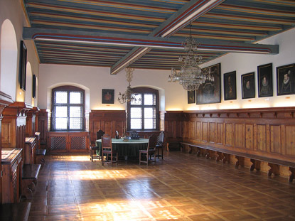 Zips: Der ehemalige Rathaussaal im historischen Rathaus von Levoča (Leutschau).