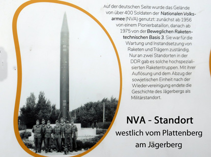 Westlich vom Plattenberg auf dem Jgerberg war sowohl ein Sttzpunkt der Sowjetarmee als auich der NVA