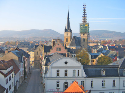 Blick vom Darrtor in die Altstadt von Saalfeld