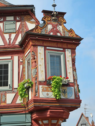 Eckerker am Einhard-Fachwerkhaus in Seligenstadt