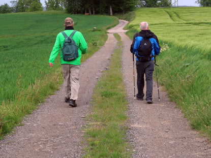 Felix und Harald unterwegs auf dem Weg nach Bad Rappenau