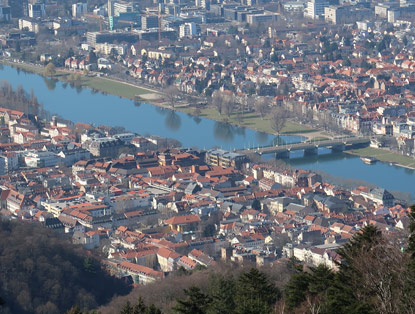 Blick vom Knigstuhl auf Heidelberg