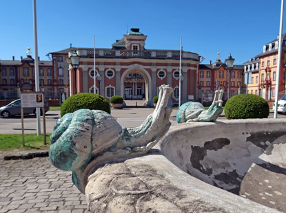 Schnecken am Rand des Beckens vom Amalienbrunnen