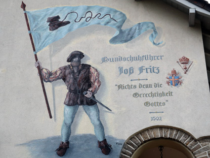 Vogesenweg: Joss Fritz in Untergrombach geboren war badischer Bauernfhrer und Initiator der Bundschuhbewegung
