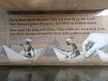 Die Boote - ein Kunstwerk von Christian Krmer mit einem Gediicht von Joseph von Eichendorff
