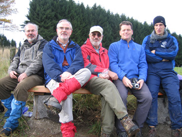 Die Wandergruppe:  Harald, Wolfgang, Klaus, Thorsten, Thomas; Roland fotografierte.